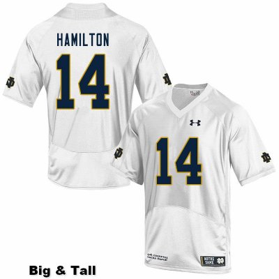 Notre Dame Fighting Irish Men's Kyle Hamilton #14 White Under Armour Authentic Stitched Big & Tall College NCAA Football Jersey VIC4899YT